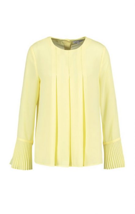 Modna bluzka damska z długimi rękawami w kolorze zgaszonej żółci