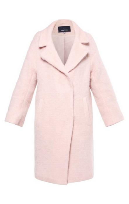 Pudrowo różowy płaszcz 