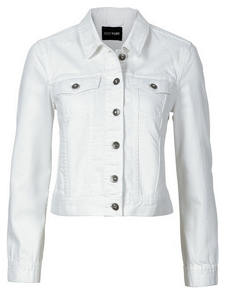Krótka biała kurtka jeansowa