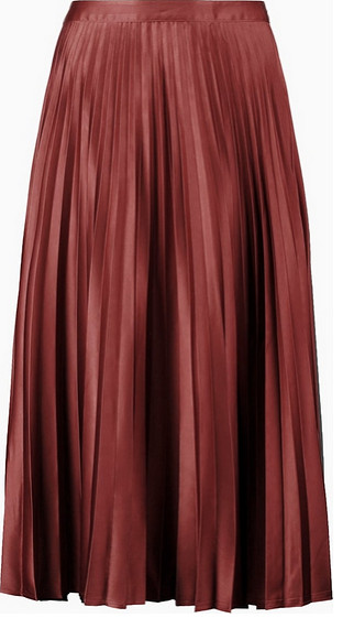Plisowana spódnica maxi w kolorze cynamonowym