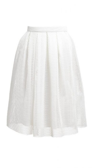 Biała rozkloszowana spódnica w odcieniu bieli