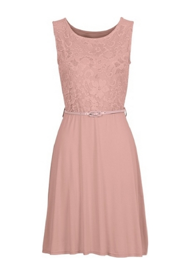 Krótka sukienka w kolorze pudrowego różu