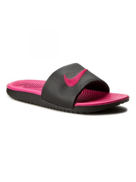 Czarno-różowe klapki sportowe Nike