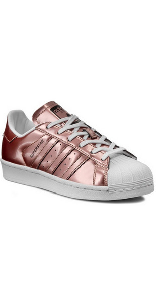 Różowe metaliczne buty Adidas Superstar