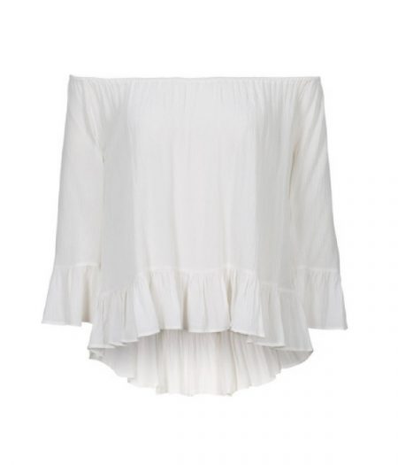 Zwiewna bluzka hiszpanka w kolorze białym