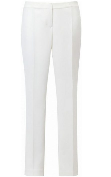 Białe spodnie z kantem