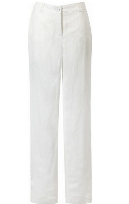 Białe spodnie z szeroką nogawką