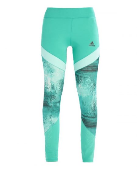 Sportowe legginsy marki Adidas w odcieniu turkusowym