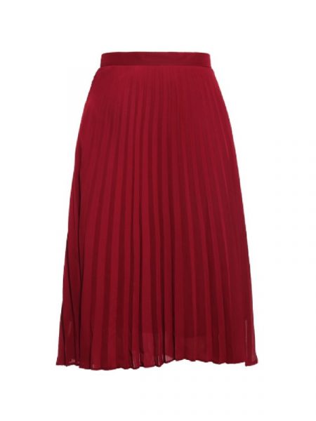 Plisowana spódnica midi w kolorze czerwonym