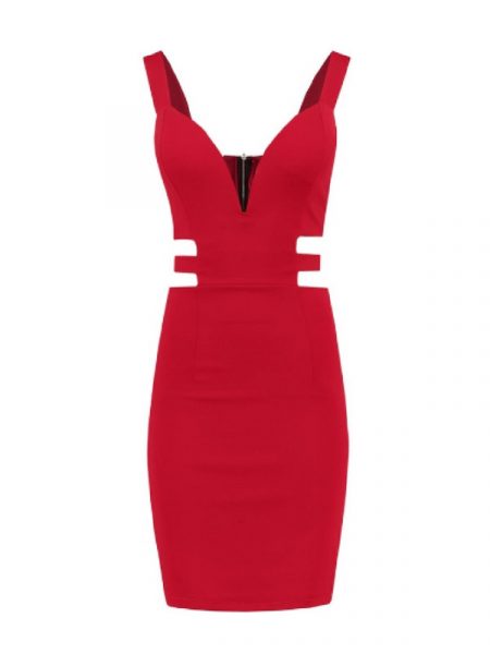 Sukienka z wycięciami w kolorze czerwonym