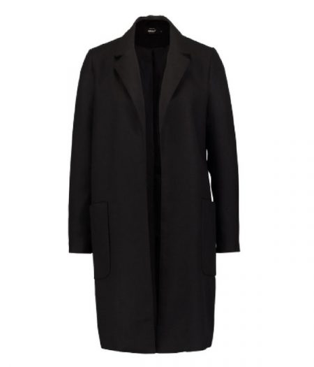 Klasyczny płaszcz wełniany w czarnym kolorze