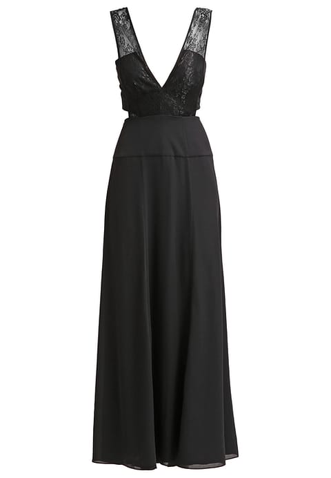 Czarna sukienka maxi z dużym dekoltem