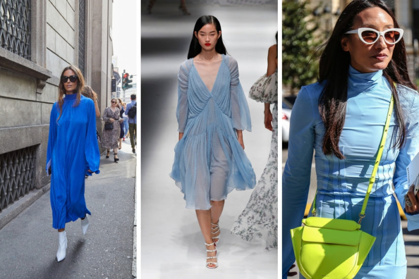 Sukienka na wiosnę w różnych odcieniach niebieskiego to hit tego sezonu
